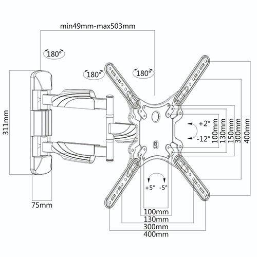 ULTi Vega Full-Motion TV Wall Mount