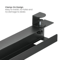 ULTi Arc Clamp-On Cable Management Tray, Extendable & No-Drill Design, Cable Management & Organizer for Standing Desk