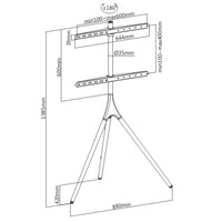ULTi Artistic Easel 45 to 65 inch LED LCD Screen, Studio TV Display Stand, Adjustable TV Mount w/ Swivel and Tripod Base