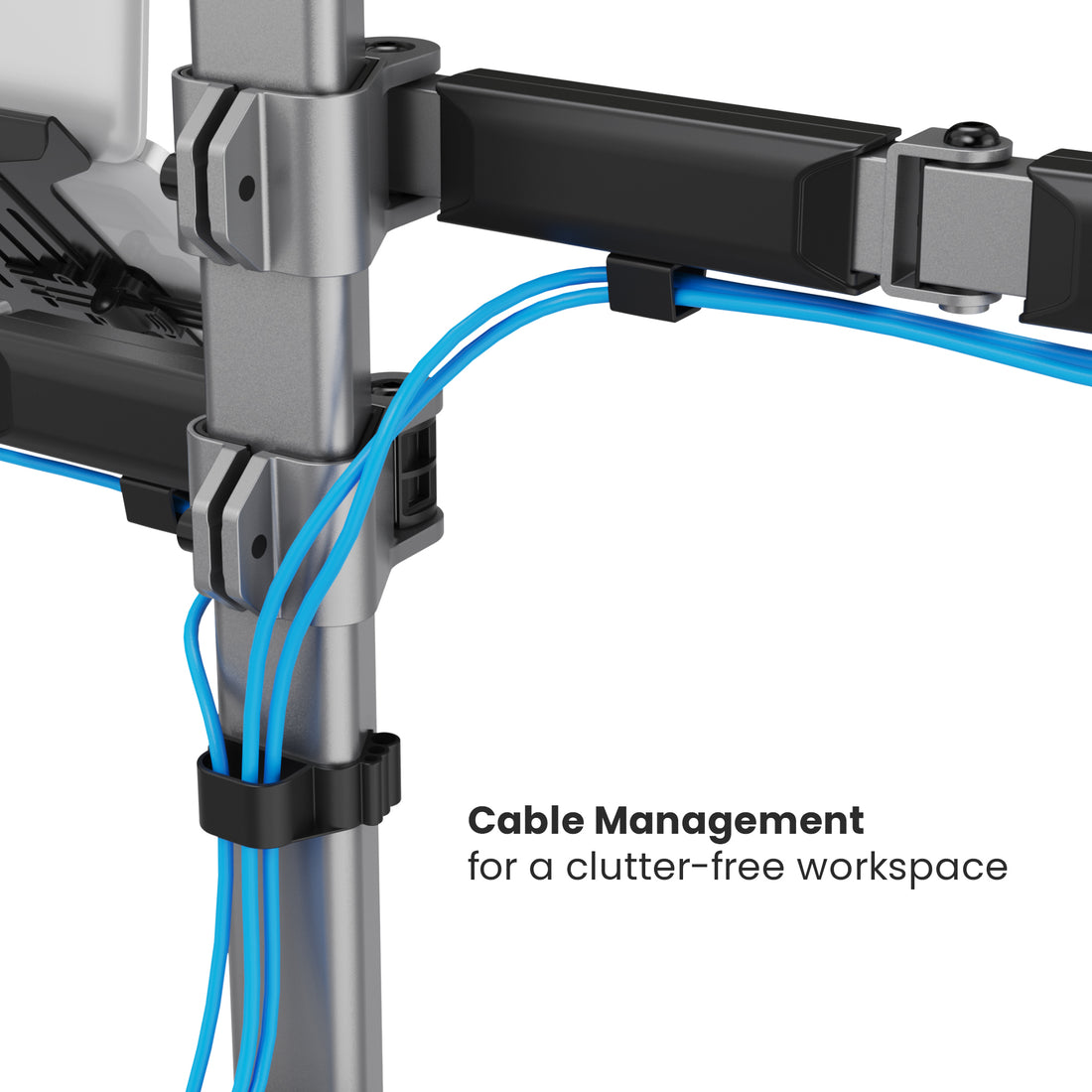 Stealth Dual Monitor Arm with Laptop Tray | T6